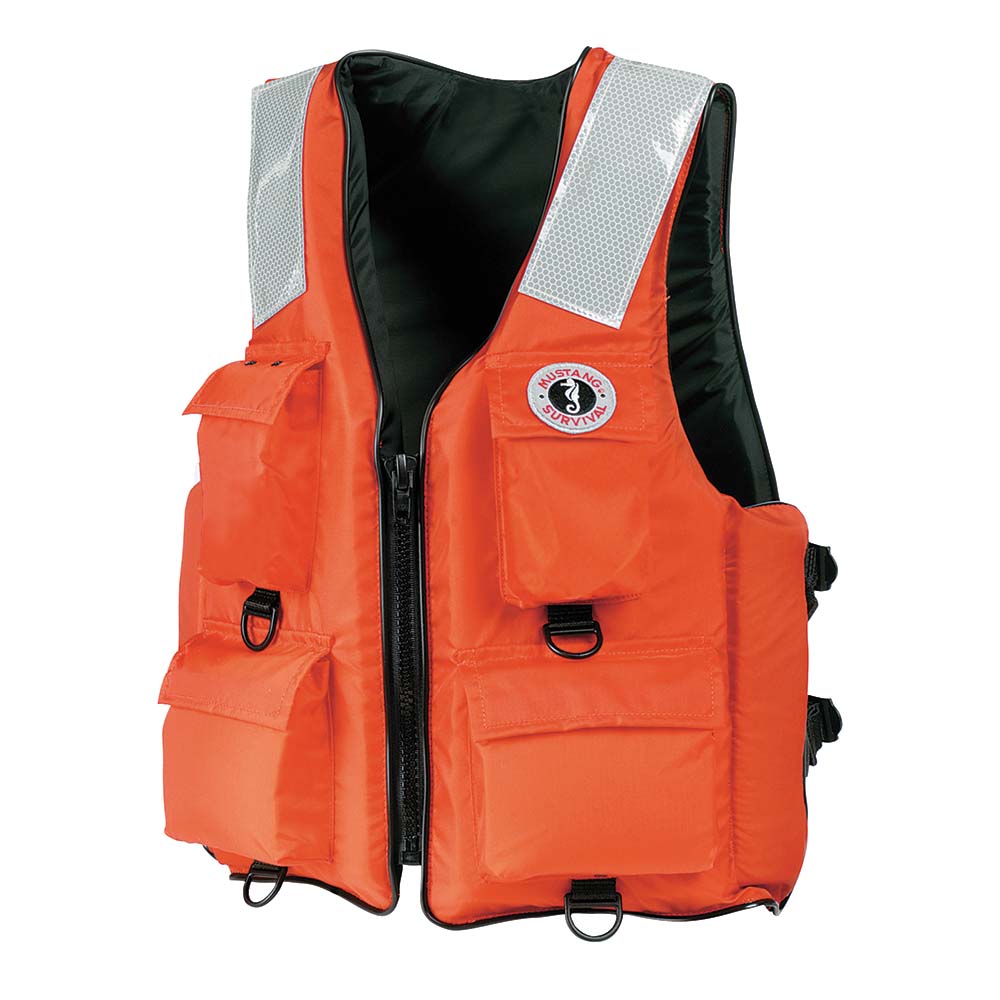 Mustang MV3128T2-2-7XL-216 4-Pocket Flotation Vest - Orange - XXXL - 7XL