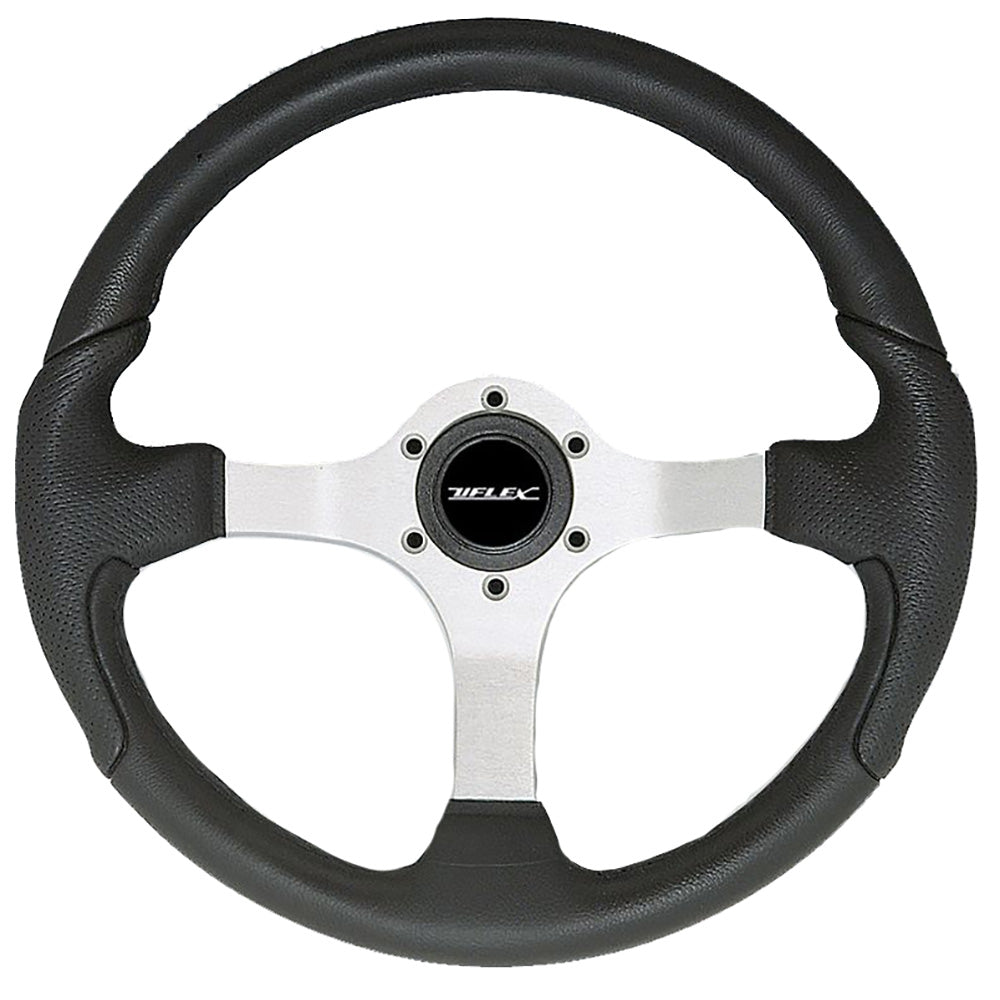 Uflex NISIDA-B/B Nisida Steering Wheel 13.8" - Black Polyurethane Grip w/Black Aluminum Spokes