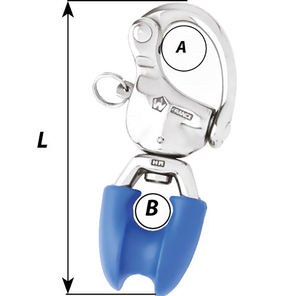 Wichard 2493W HR Snap Shackle w/Thimble Eye - Length 3-3/4"