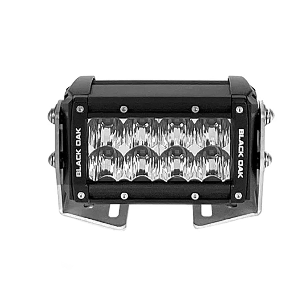 Black Oak 4F-D5OS Pro Series 3.0 Double Row 4" LED Light Bar - Flood Optics - Black Housing