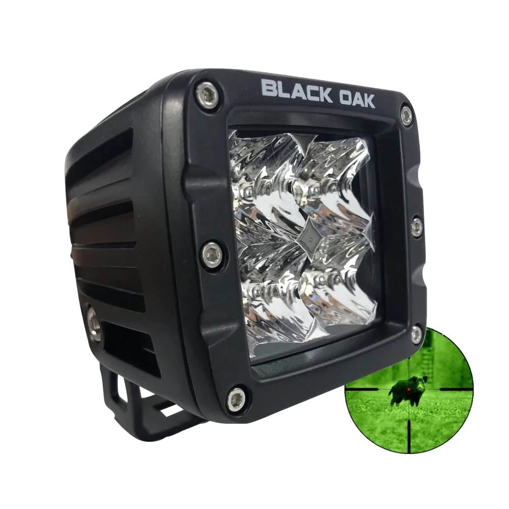 Black Oak 2IR-POD940 Pro Series 3.0 2" 940nm Infrared Pod Light - Flood Optics - Black Housing