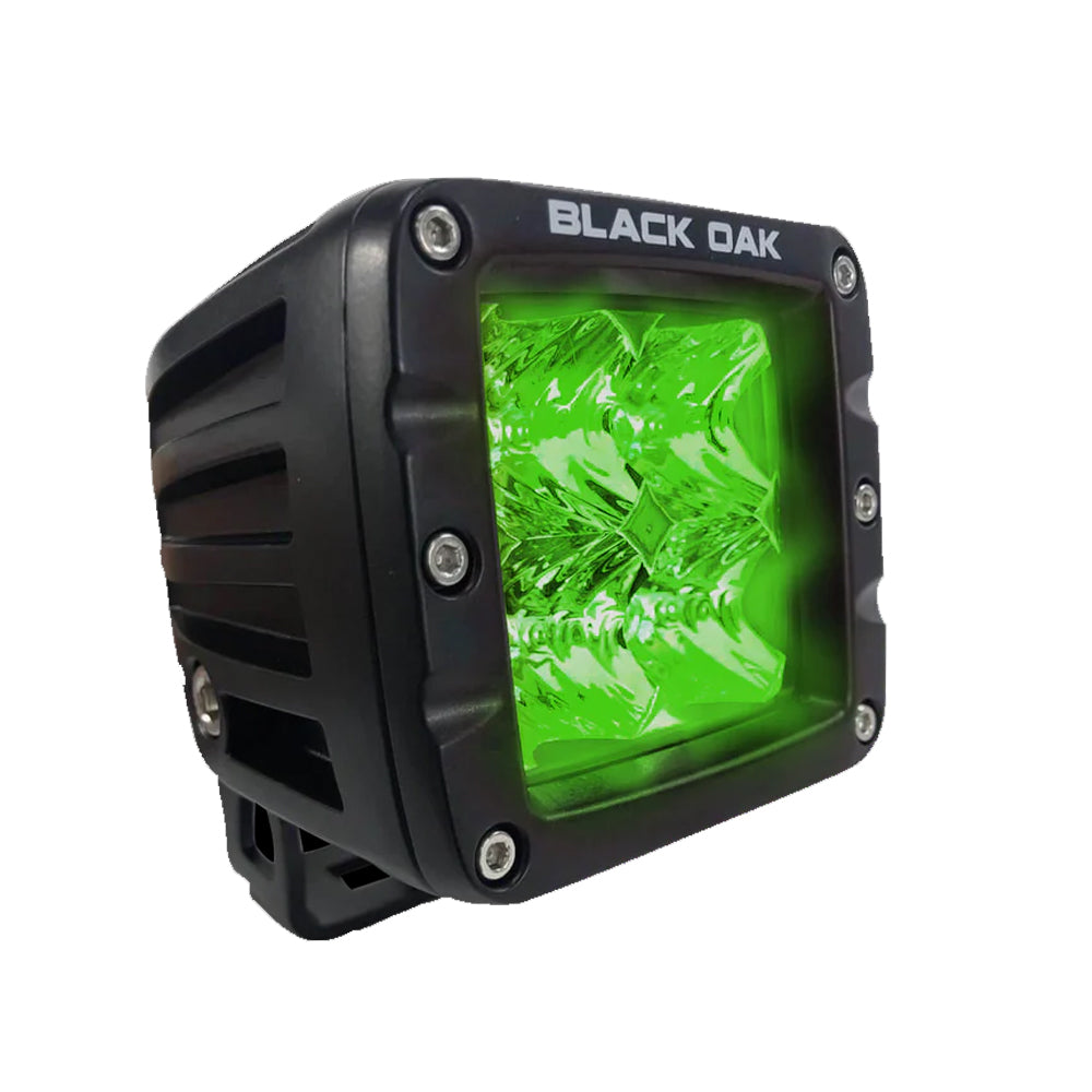 Black Oak 2G-POD3OS 2" Green LED Hog Hunting Pod Light - Flood Optics - Black Housing - Pro Series 3.0