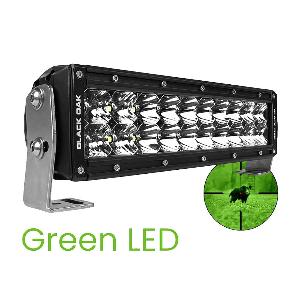 Black Oak 10G-D3OS 10" Green LED Hog Hunting Light Bar - Combo Optics - Black Housing - Pro Series 3.0
