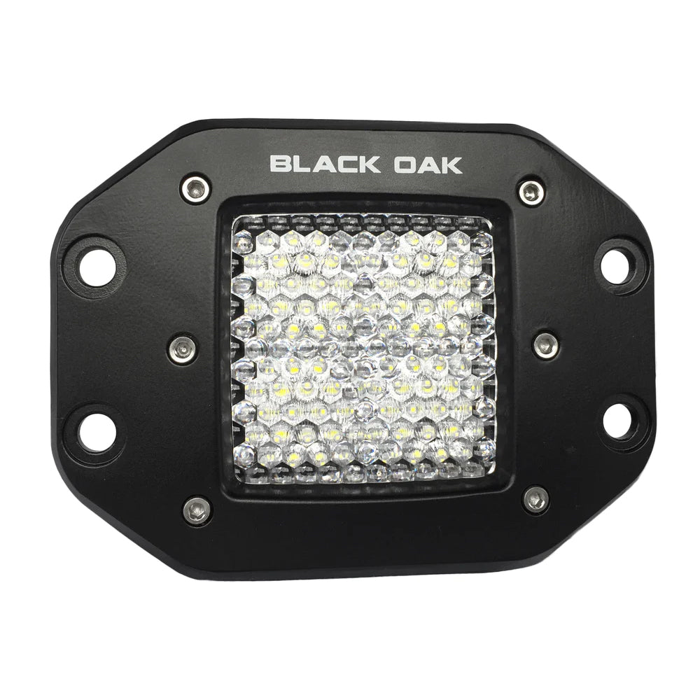 Black Oak 2F-FPOD10CR 2" Flush Mount LED Pod Light - Flood Optics - Black Housing - Pro Series 3.0