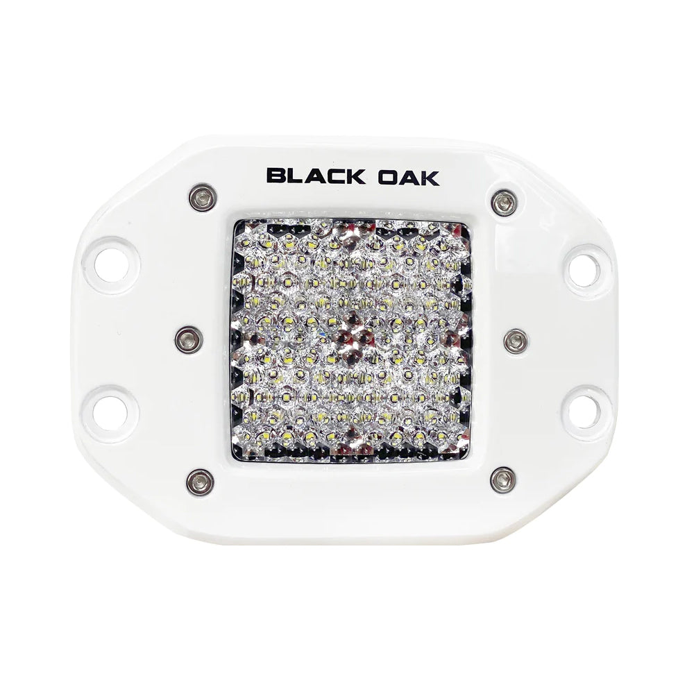 Black Oak 2DM-FPOD10CR 2" Marine Flush Mount LED Pod Light - Diffused Optics - White Housing - Pro Series 3.0