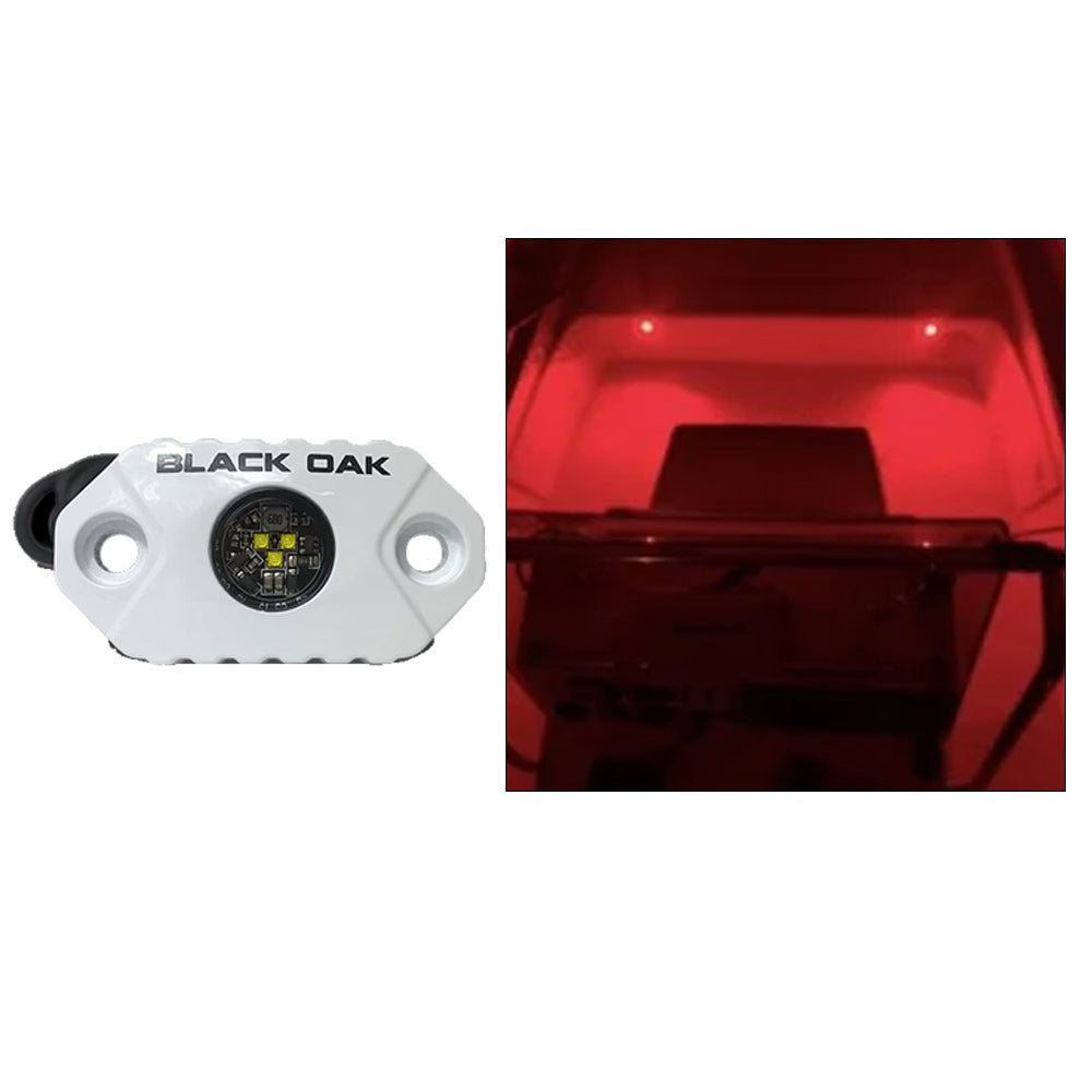 Black Oak MAL-R Rock Accent Light - Red LEDs - White Housing