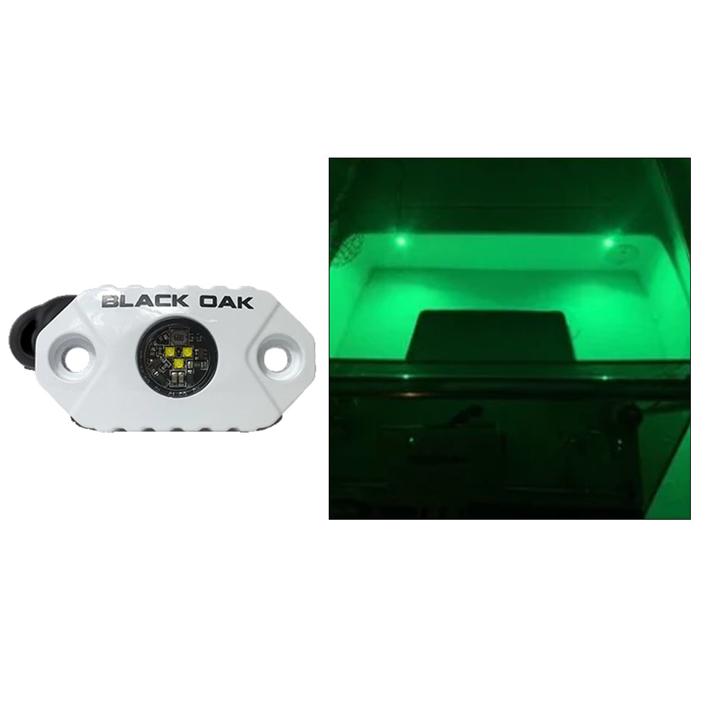 Black Oak MAL-G Rock Accent Light - Green LEDs - White Housing