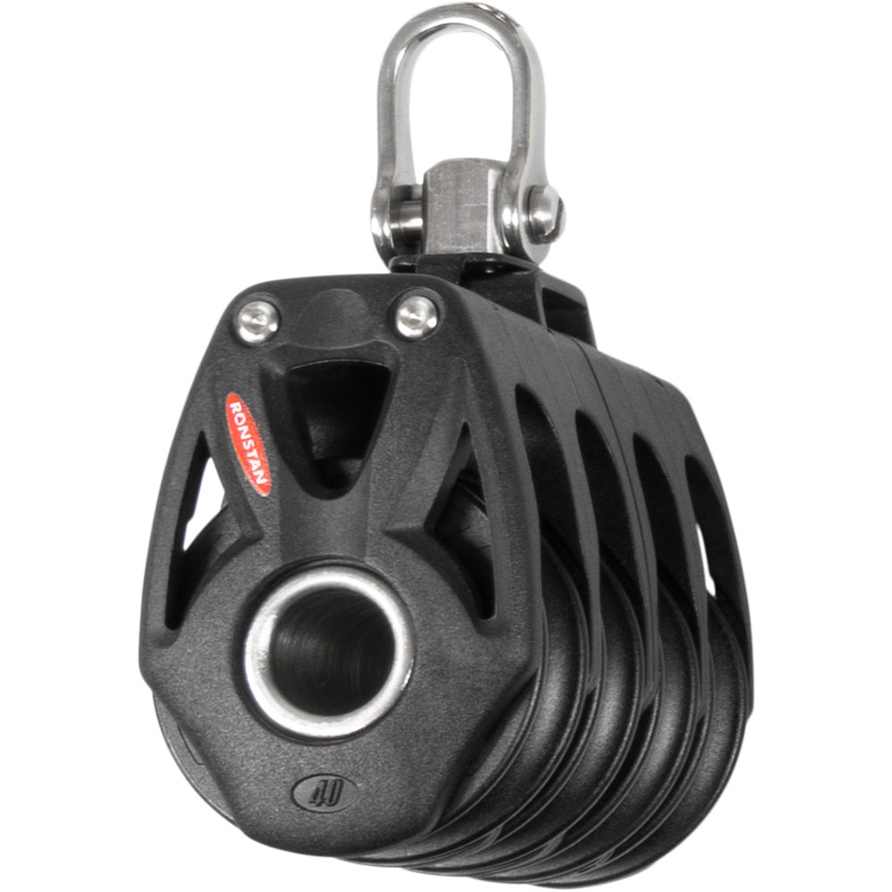 Ronstan RF48400 Series 40 Orbit BB Quad Block w/Swivel Shackle