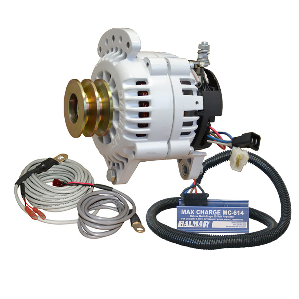 Balmar 60-YP-MC-120-DV Alternator 120 AMP Kit 12V 3.15" Dual Foot Saddle Dual Vee Pulley Regulator Temp Sensor