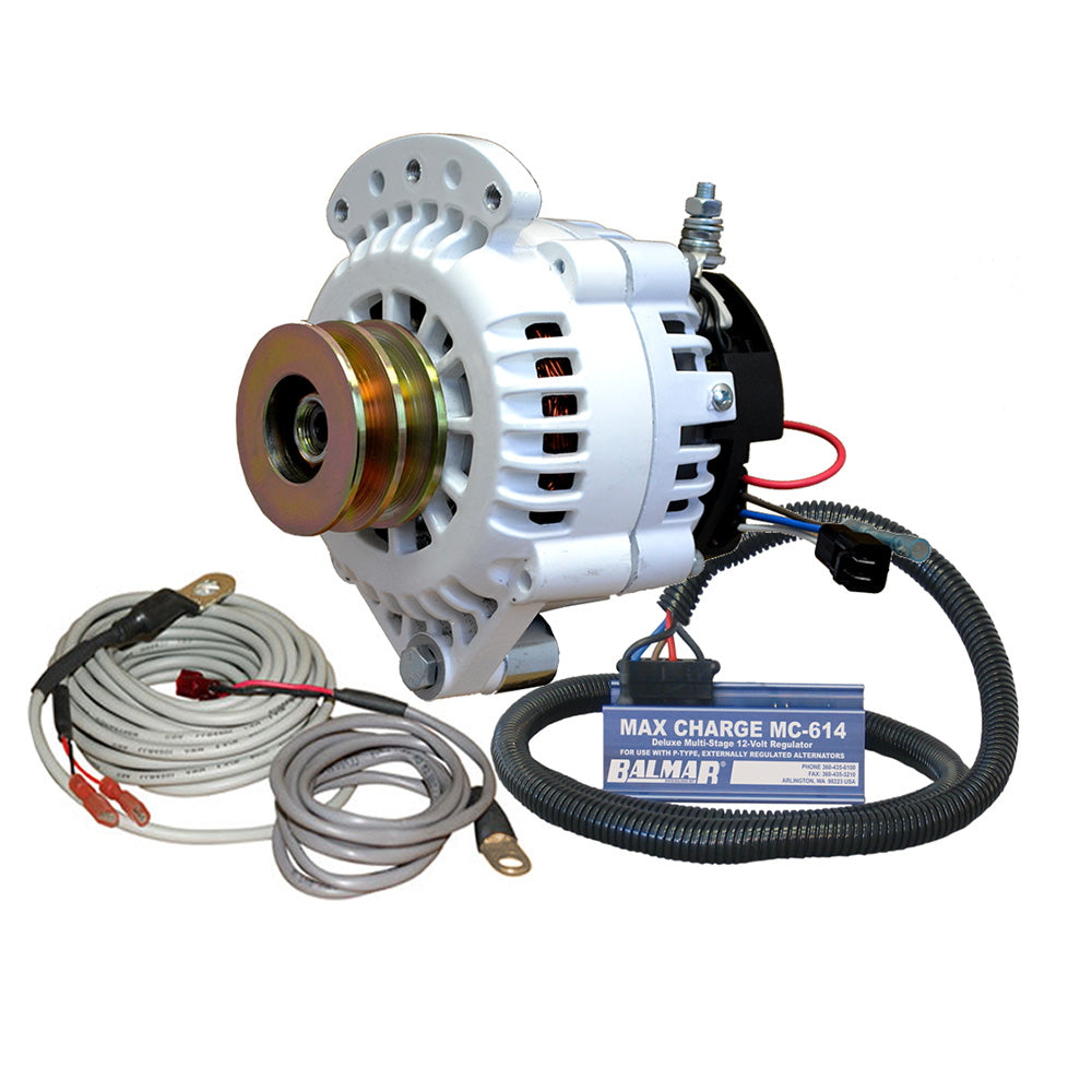 Balmar 621-VUP-MC-100-DV Alternator 100 AMP Kit 12V 1-2" Single Foot Spindle Mount Dual Vee Pulley Regulator Temp Sensor