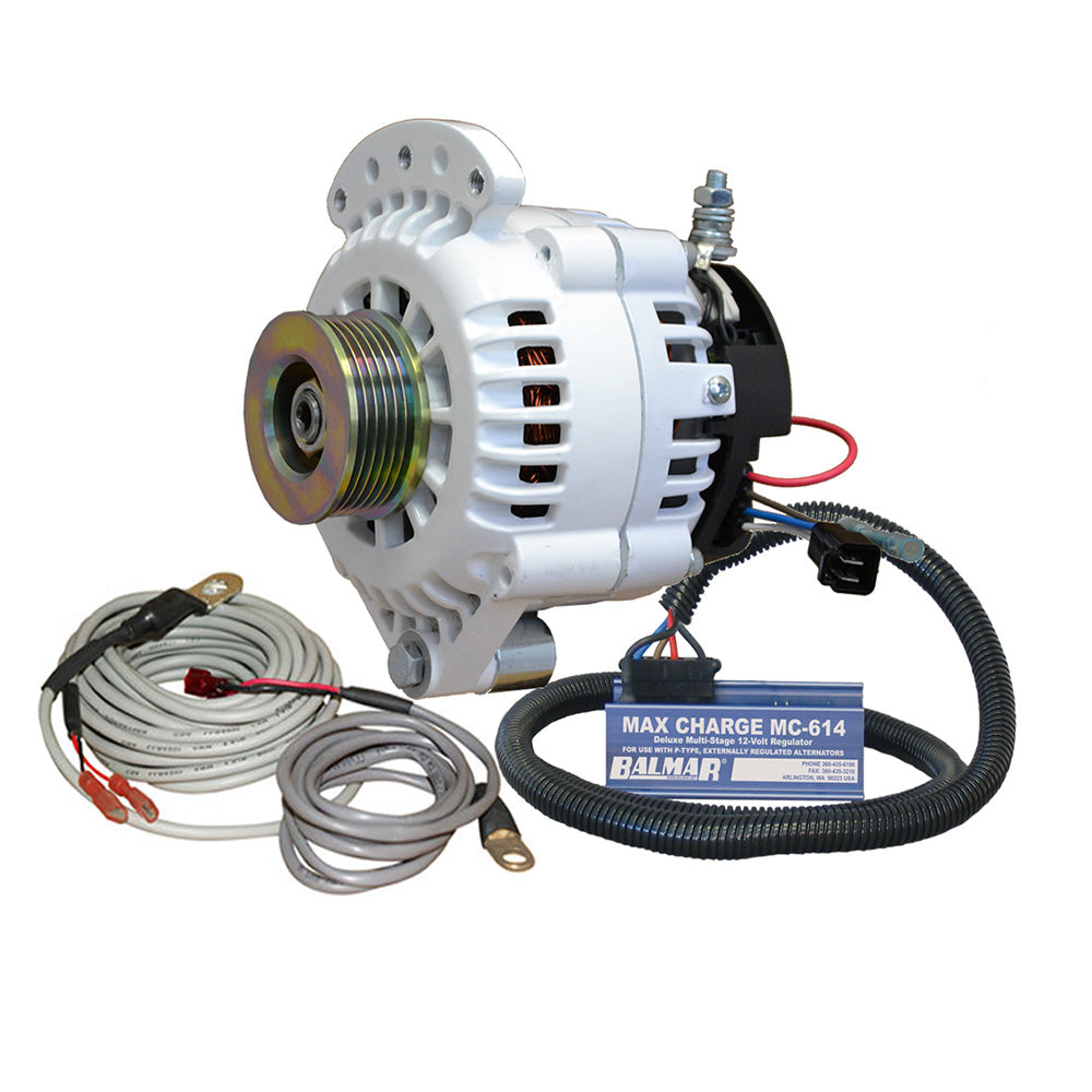 Balmar 621-VUP-MC-100-K6 Alternator 100 AMP Kit 12V 1-2" Single Foot Spindle Mount K6 Pulley Regulator Temp Sensor