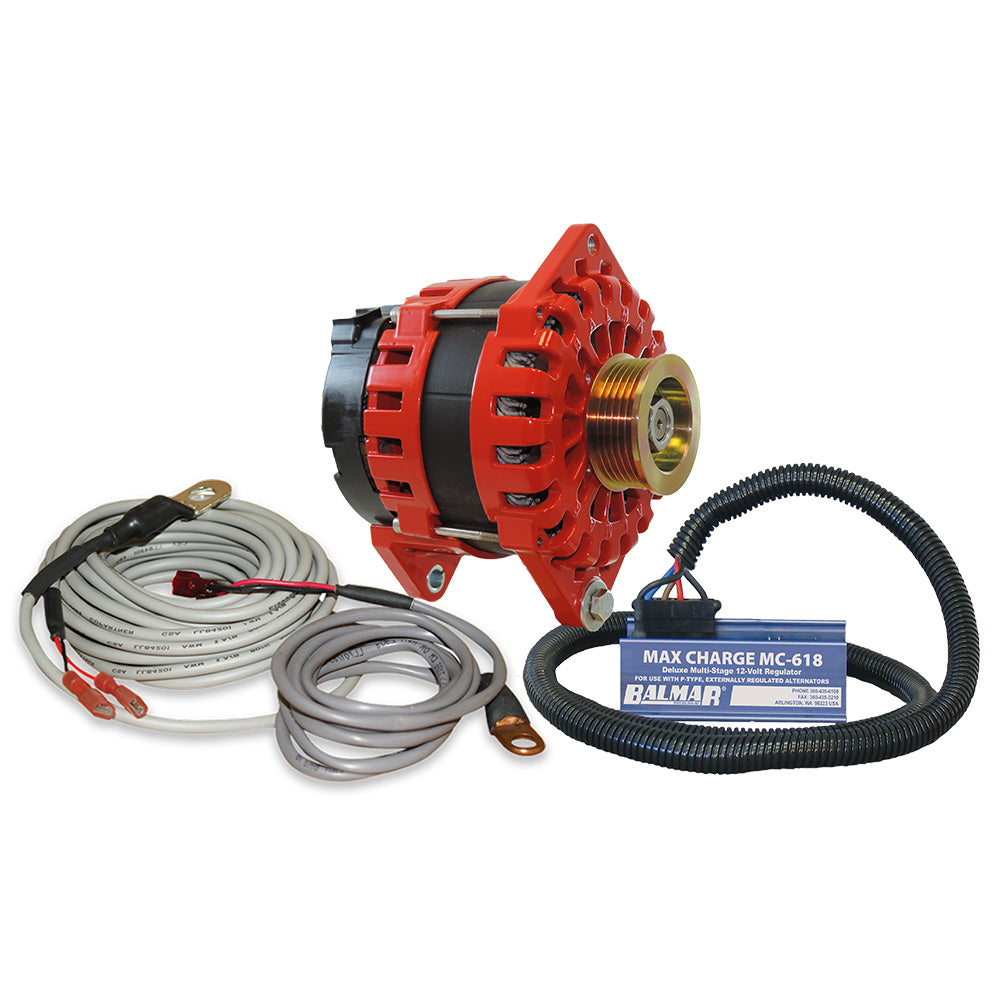 Balmar XT-CR-250-K6-KIT Alternator 250 AMP Kit 12V 3.15" Dual Foot Saddle K6 Pulley Regulator Temp Sensor