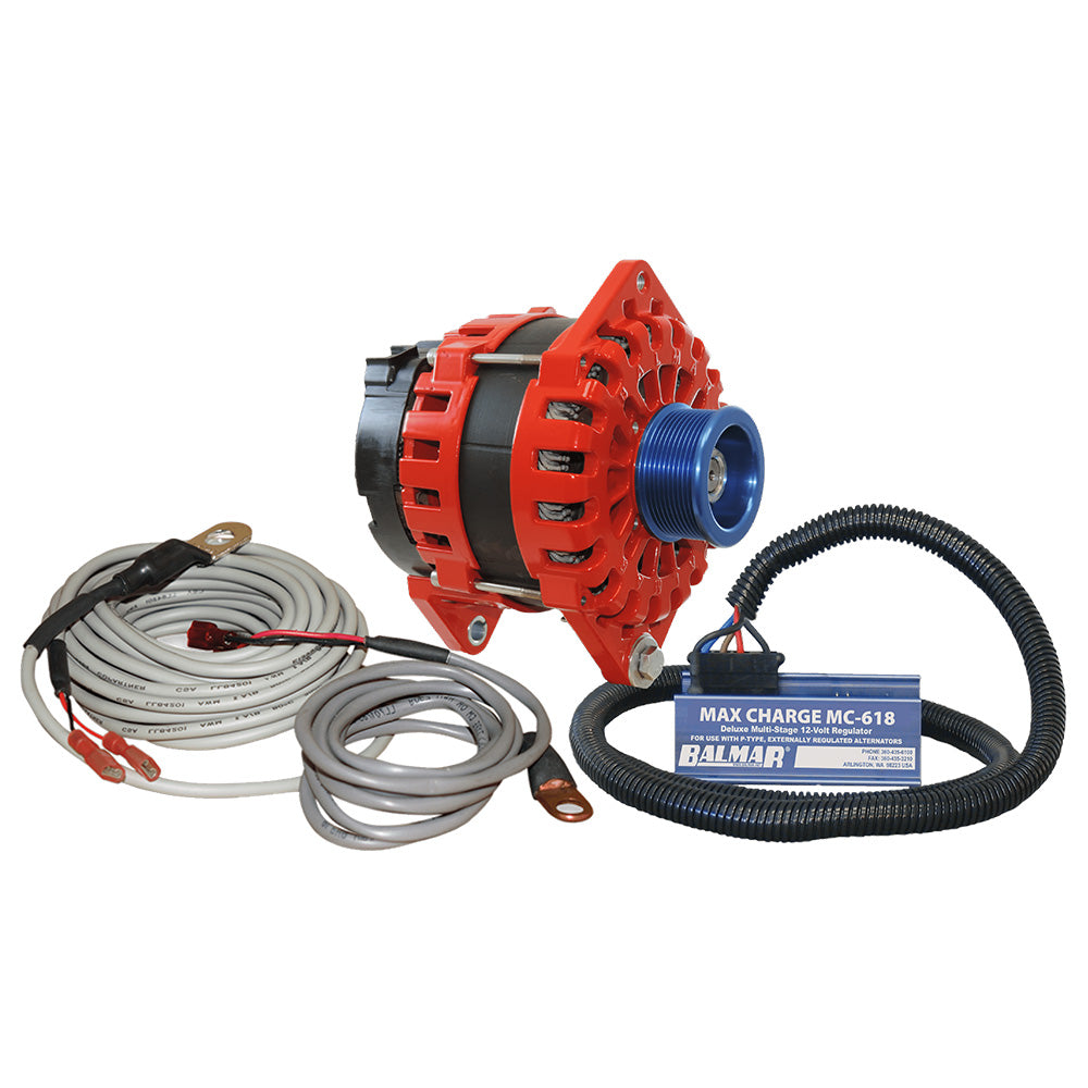 Balmar XT-DF-250-J10-KIT Alternator 250 AMP Kit 12V 3.15" Dual Foot Saddle J10 Pulley Regulator Temp Sensor