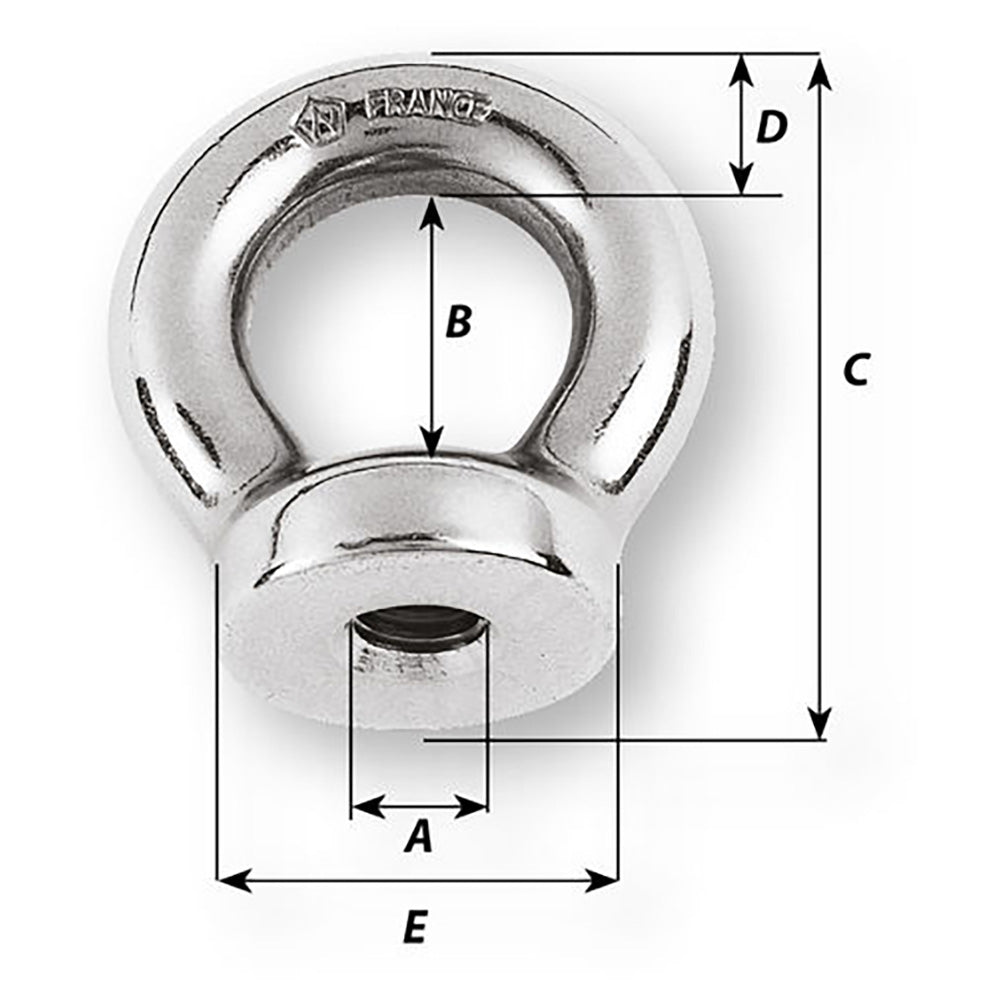 Wichard 6368W 12mm Eye Nut - Thread M16 x 200mm