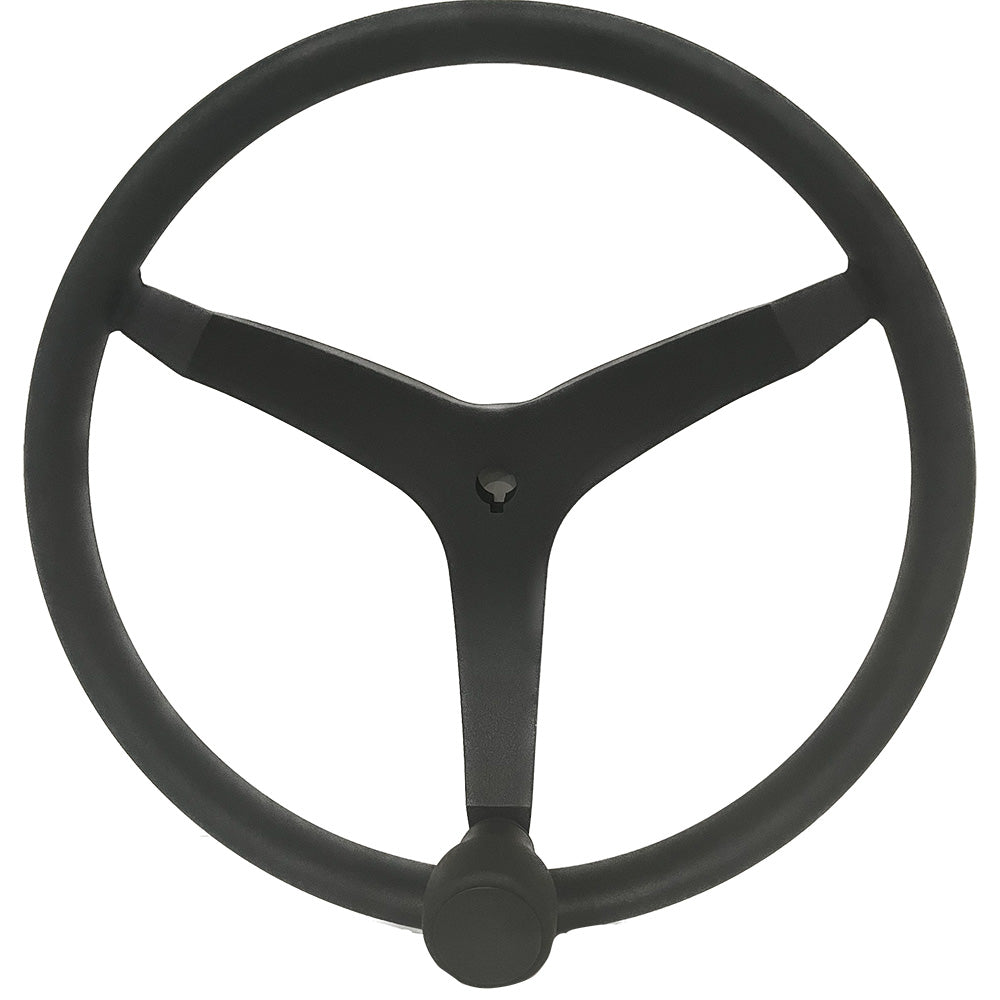 Uflex V46B - V46 - 13.5" Stainless Steel Steering Wheel w/Speed Knob - Black