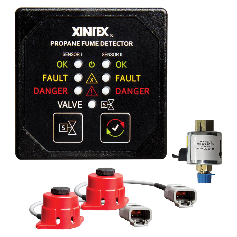 Fireboy-Xintex P-2BS-24-R Propane Fume Detector, 2 Channel, 2 Sensors, Solenoid Valve Control 20 Cable - 24V DC
