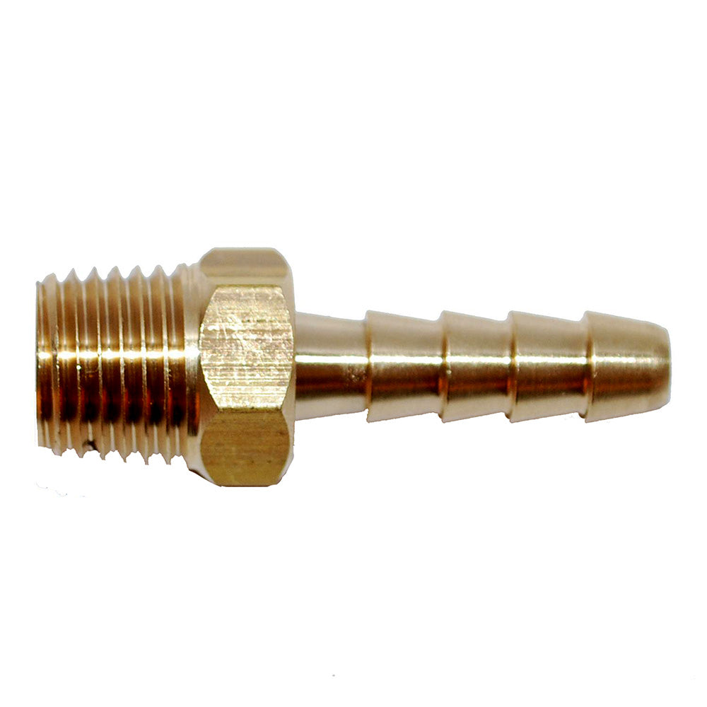 Attwood 14540-6 Universal Brass Fuel Hose Fitting - 1/4" NPT x 3/8" Barb