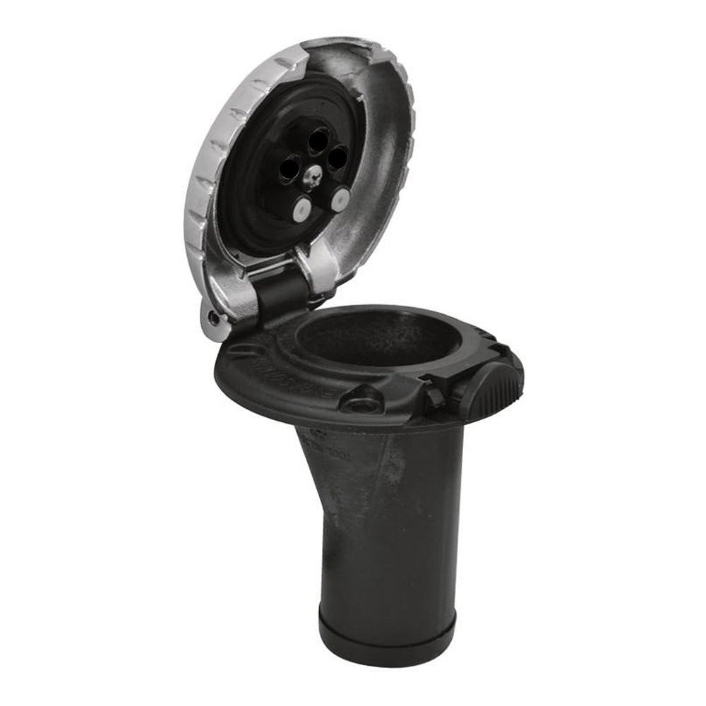Attwood 99DFCCSZ1S Deck Fill f/Carbon Canister System - Straight Body Scalloped Chrome Cap