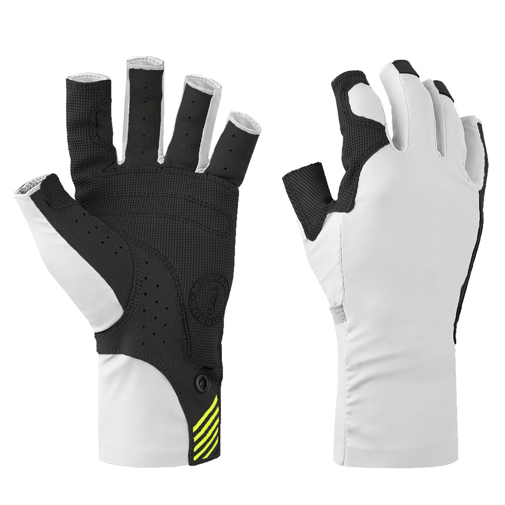 Mustang MA6007-267-L-267 Traction UV Open Finger Gloves - White Black - Large