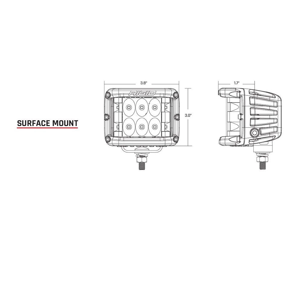 RIGID Industries 262214 D-SS Spot w/Amber Pro Lens - Pair