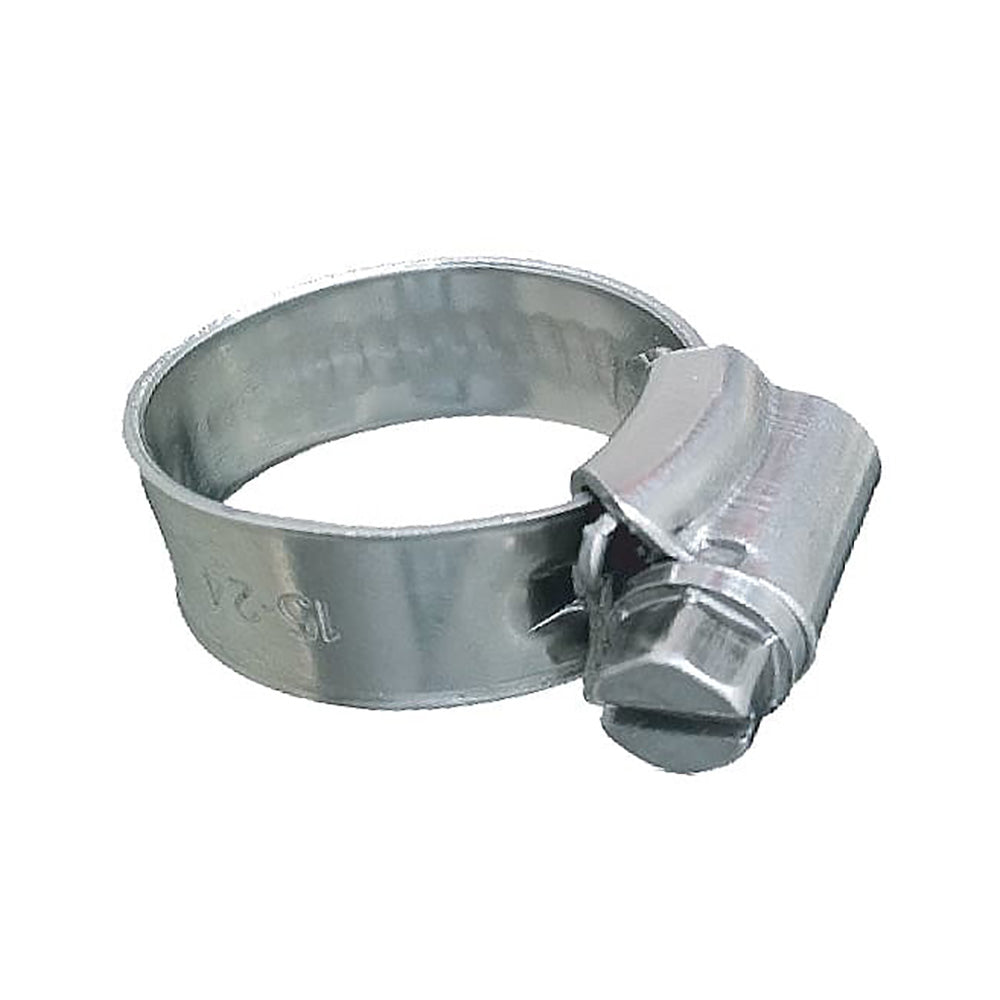 Trident Marine 705-0581 316 SS Non-Perforated Worm Gear Hose Clamp - 3/8" Band - (3/4" 1-1/8") Clamping Range - 10-Pack - SAE Size 10