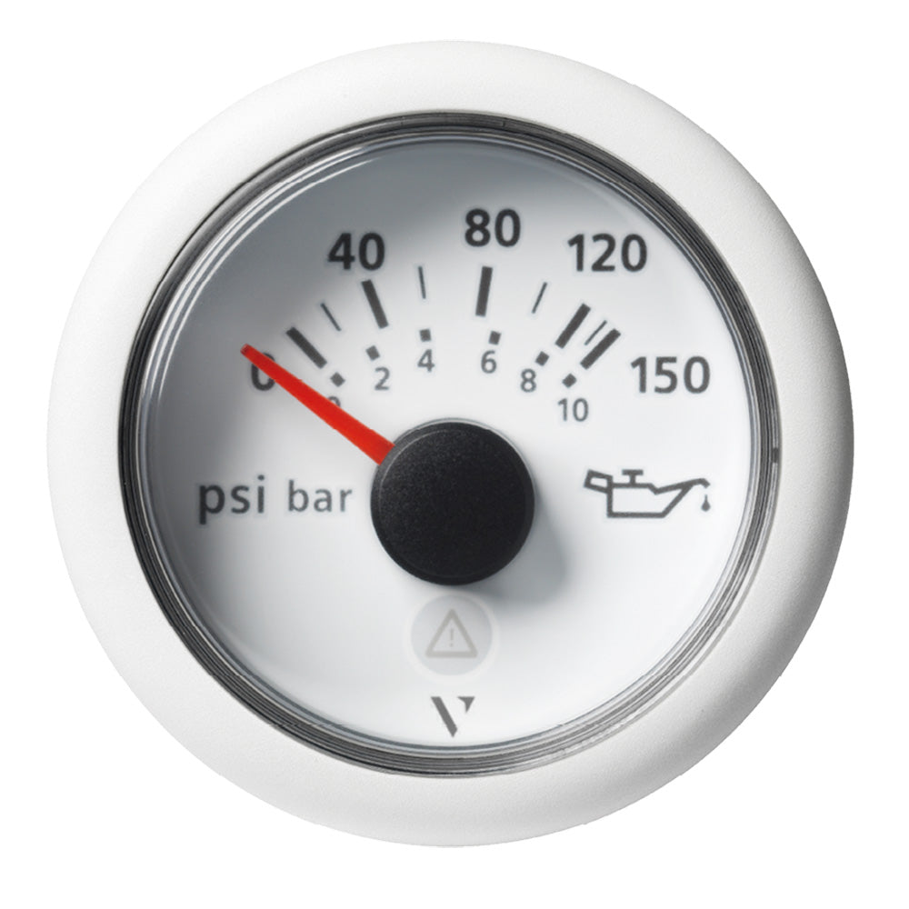 Veratron A2C59514202 52mm (2-1/16") ViewLine Engine Oil Pressure Gauge - 150 PSI - White Dial Bezel