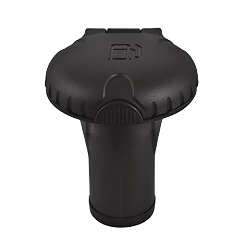 Attwood 99DFPVSB1S Deck Fills f/Pressure Relief Systems - Straight Body - Scalloped Black Plastic Cap