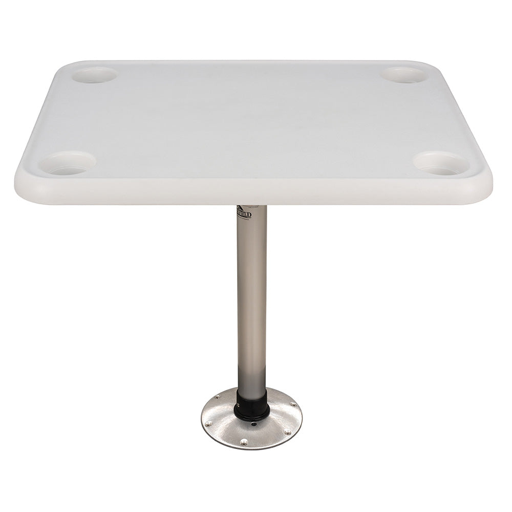 Springfield 1690107 16" x 28" Rectangle Table Package - White Thread-Lock