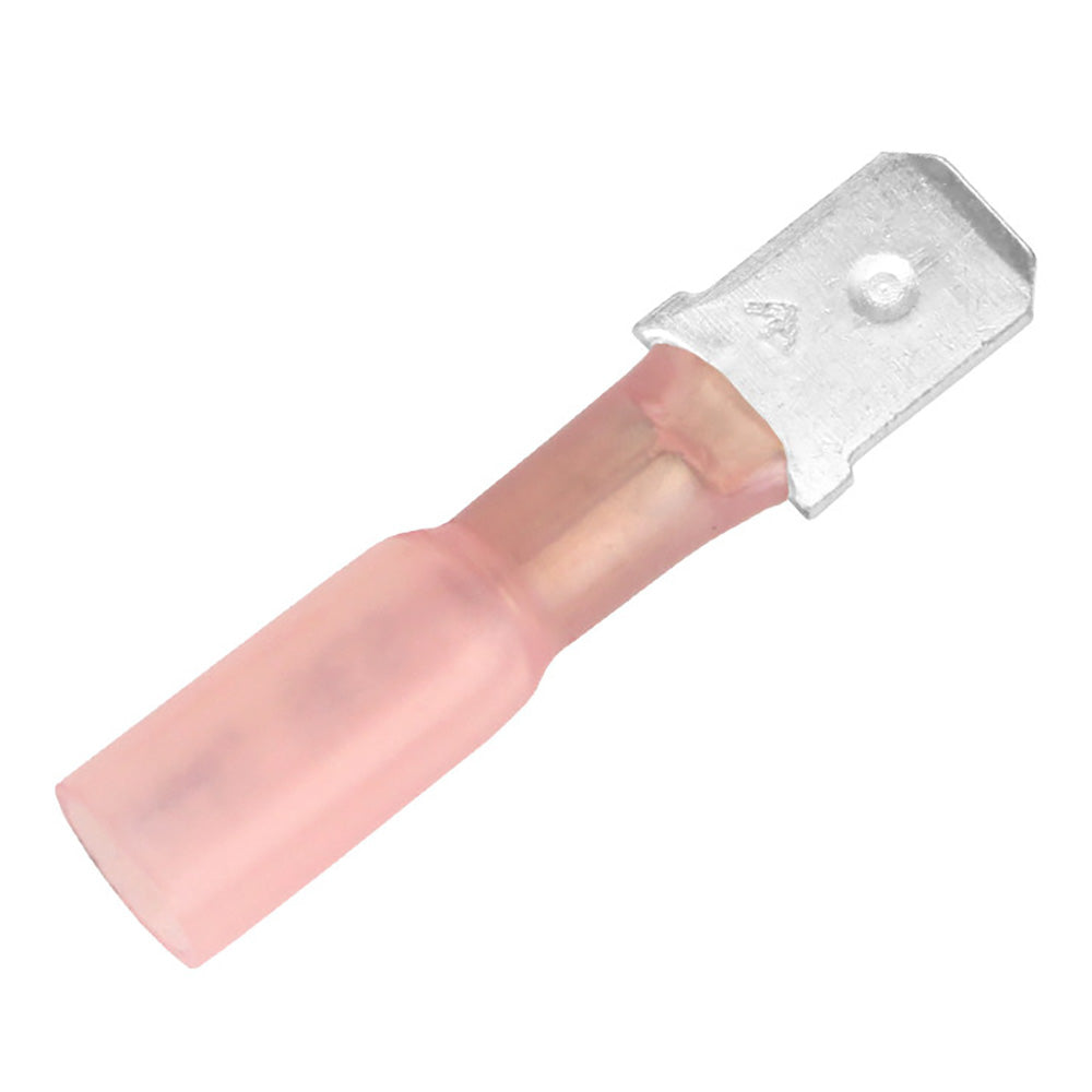 Pacer TDE18-250M-100 22-18 AWG Heat Shrink Male Disconnect - 100 Pack