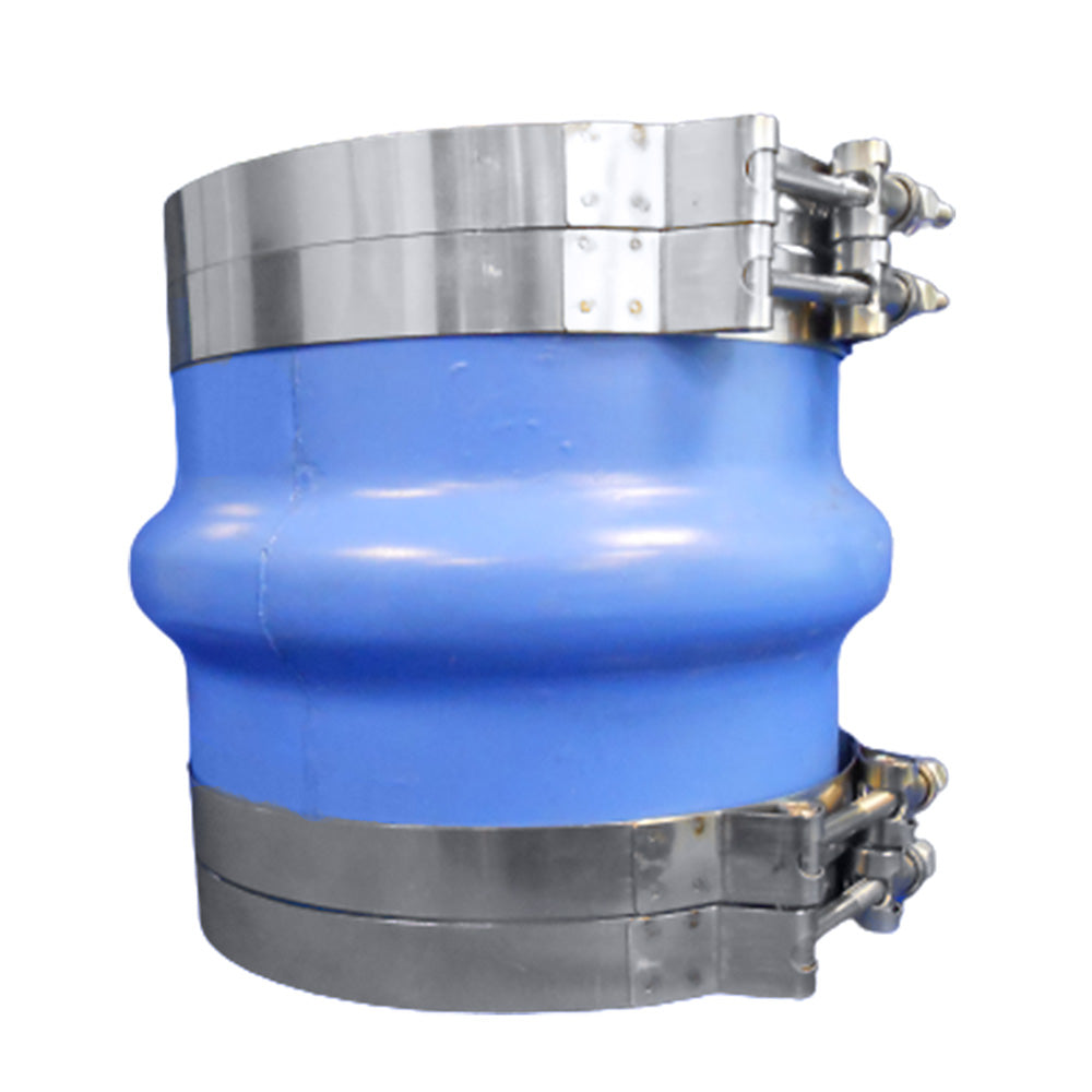 Trident Marine 270V6000-S/S 6" ID Blue Silicone Molded Wet Exhaust Hump w/4 T-Bolt Clamp