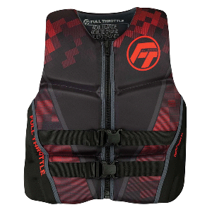 Full Throttle 142500-100-030-22 Mens Rapid-Dry Flex-Back Life Jacket - M - Black/Red
