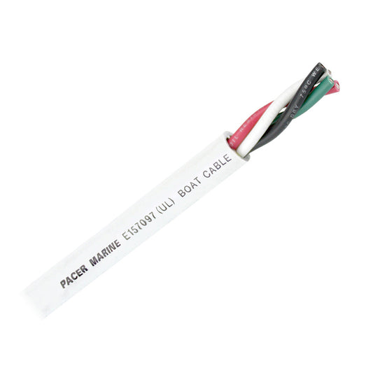 Pacer Round 4 Conductor Cable - 100' - 8/4 AWG - Black, Red, Green,  White [WR8/4-100]