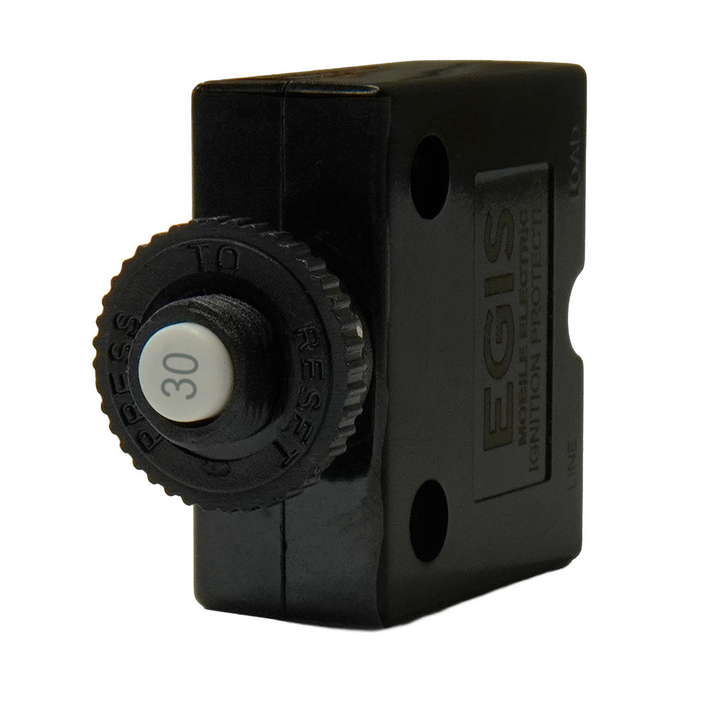 Egis 30A Push Button Panel Mount Circuit Breaker - Spade Terminal [4711-30]
