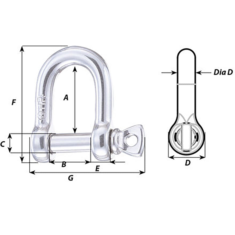 Wichard HR D Shackle - Diameter 15/32" [11206W]